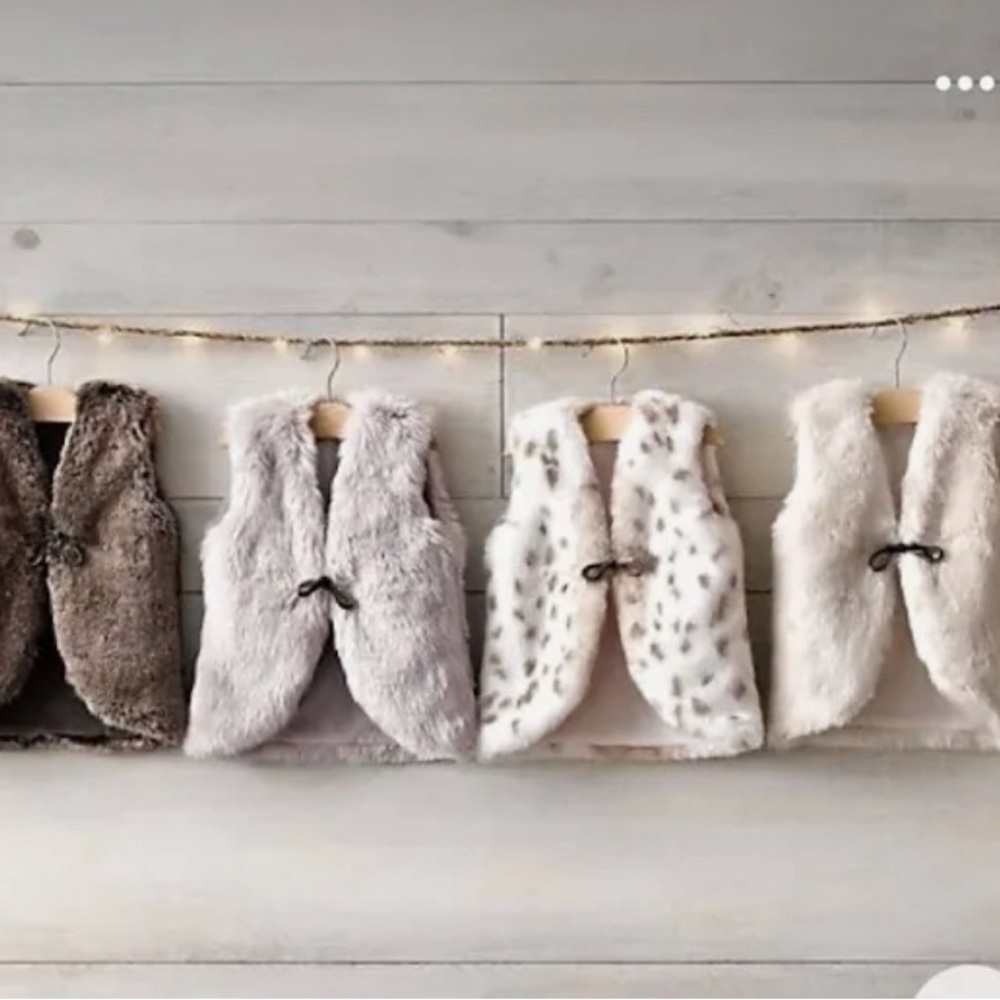 RH baby and child faux mink fur vest and booties 2-3t